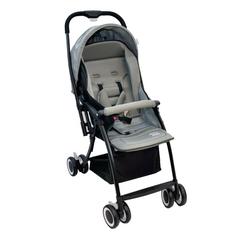 Elphybaby Lightweight Baby Stroller, Reclining Seat, Adjustable Harness, Gray