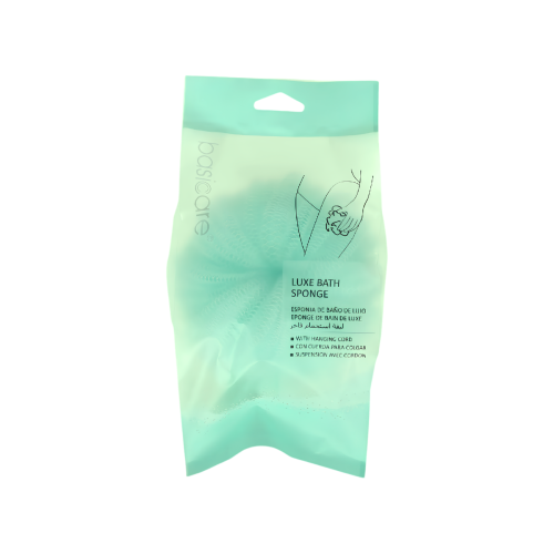 Basic Care Luxe Exfoliating Bath Loofah Sponge, Reusable Washable Body Scrubber