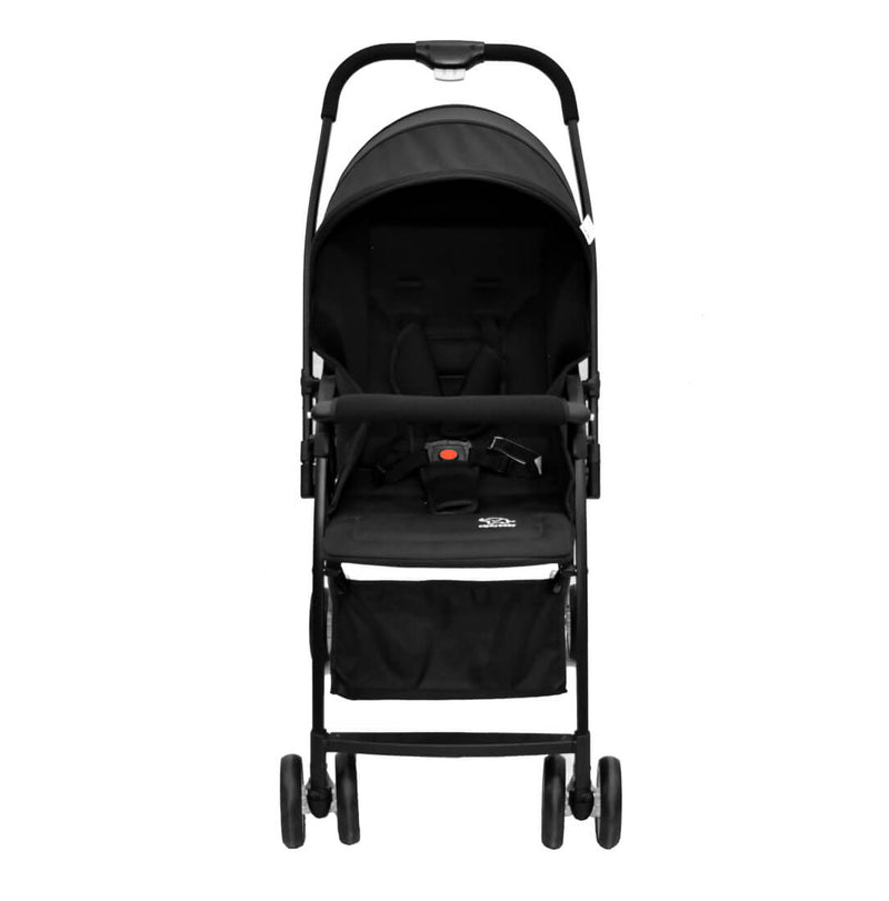 Elphybaby Lightweight Baby Stroller with Reclining Seat, Adjustable Harness, Black