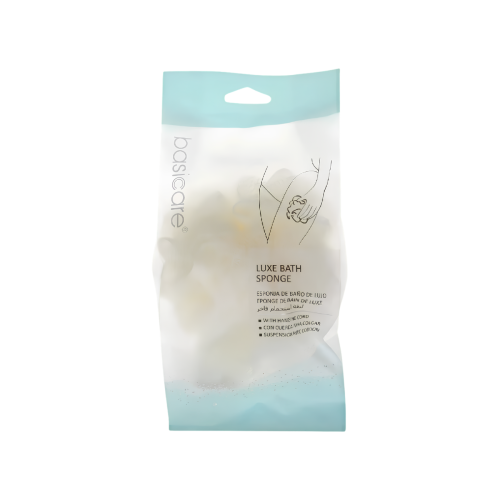 Basic Care Luxe Exfoliating Bath Loofah Sponge, Reusable Body Cleansing Scrubber