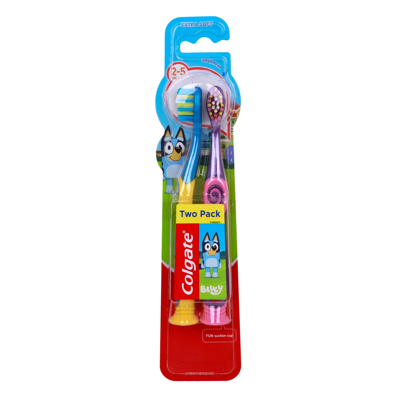 Colgate Bluey Kids Toothbrush Extra Soft Bristles 2-5 Years 2 Pieces