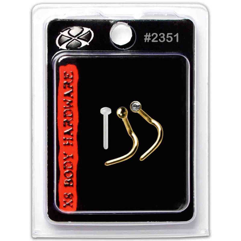 X8 Body Hardware 2351 Nose Ball Crystal Accent Body Jewelry