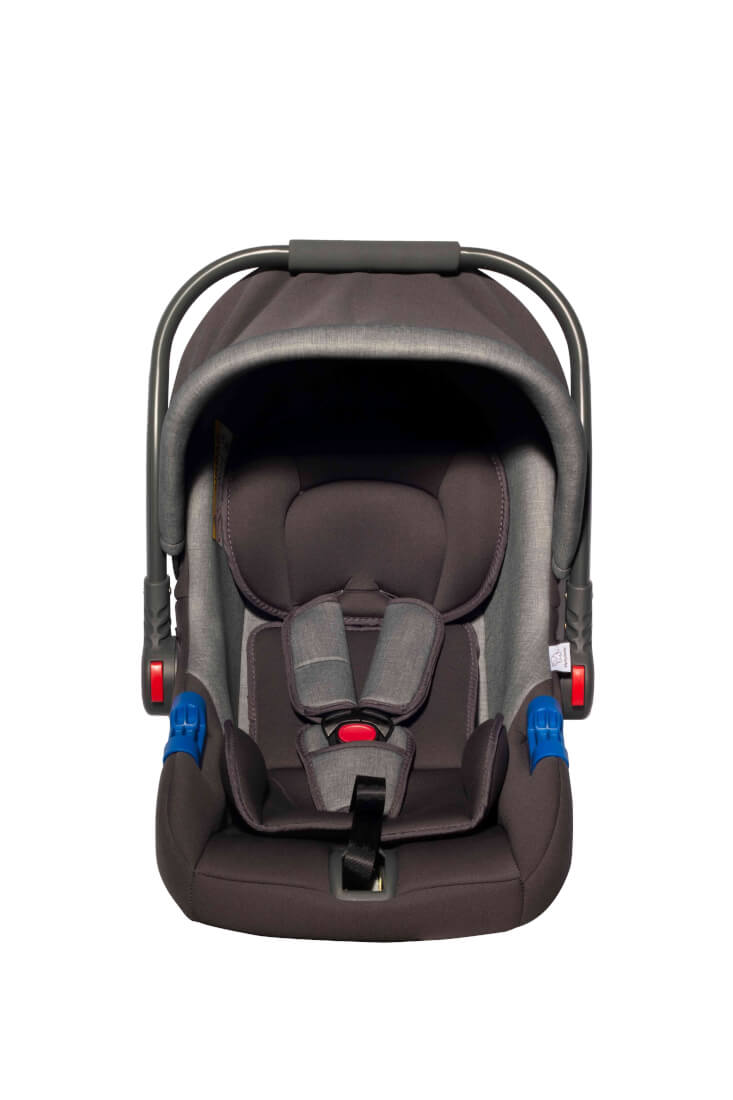 Elphybaby Newborn Car Seat Carry Cot with Three-Point Harness and Sun Canopy, Gray