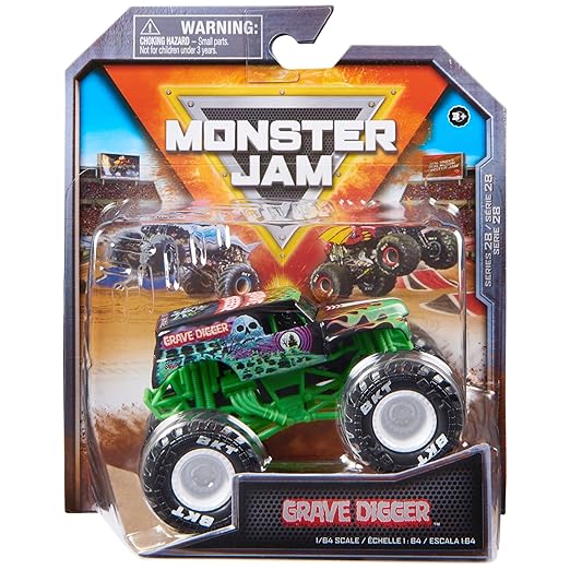 Monster Jam Grave Digger 1:64 Scale Die-Cast Monster Truck with Stunt Accessory