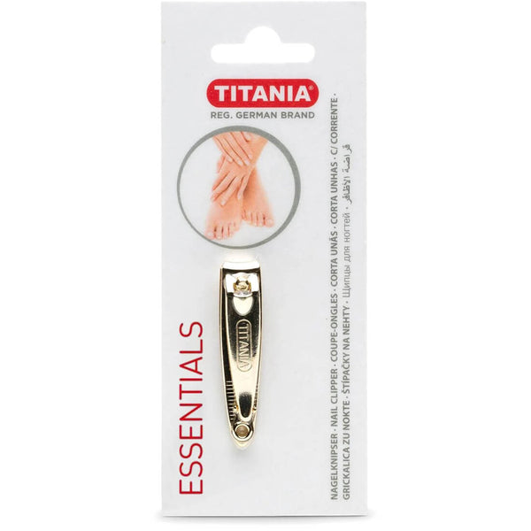 Titania Nail Clipper 1055 Gold-Coated Stainless Steel with Nail File