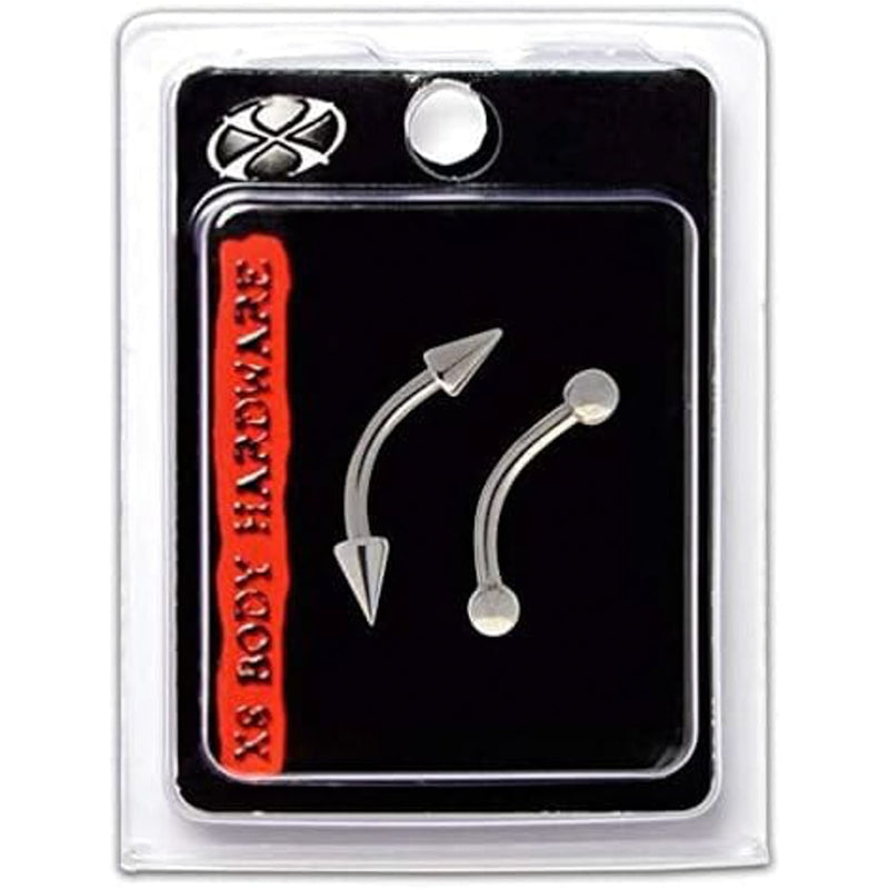 X8 Body Hardware 3003 Curved Eyebrow Jewelry, Stainless Steel, Nickel-Free Alloy