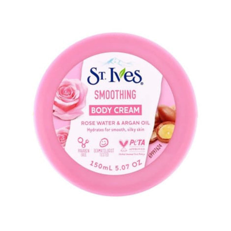 St. Ives Rose Water & Argan Oil Smoothing Body Cream 150 ml