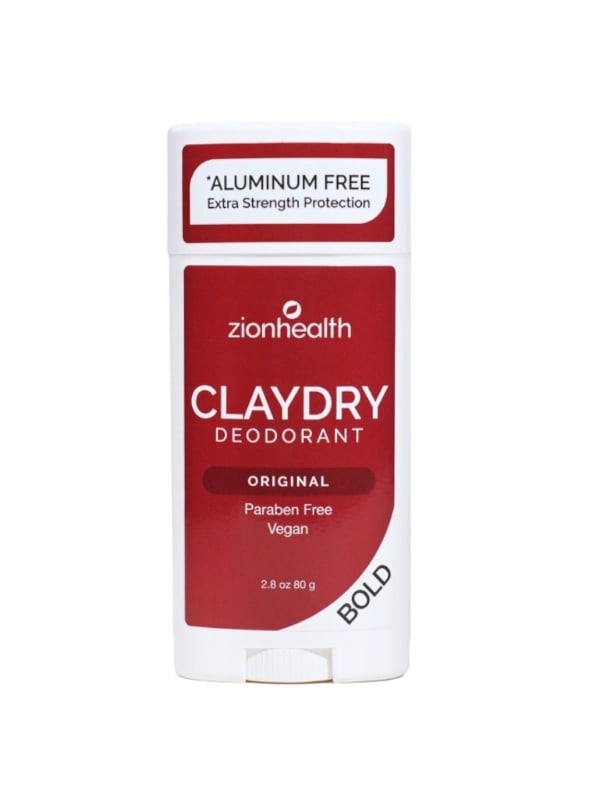 Zion Health Claydry Bold Natural Deodorant Stick, Aluminum-Free, 80g