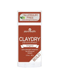 Zion Health Claydry Bold Natural Deodorant Stick, Aluminum-Free, 80g