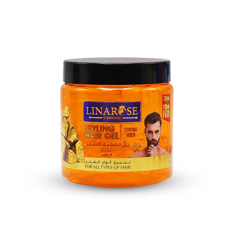 Lina Rose Gold Hair Styling Gel, Shiny Finish, All Hair Types, 800 ml