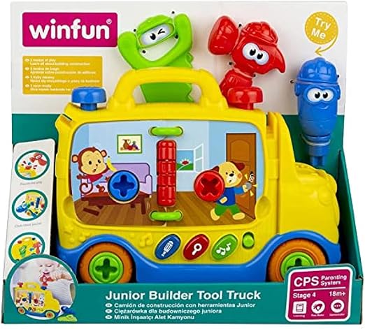 Winfun Junior Builder Tool Truck Interactive Light-Up Musical Toy, 3 Play Modes