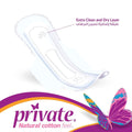 Private Ultra Night Sanitary Pads Extra Thin With Wings Cotton Feel Cover 14 Count