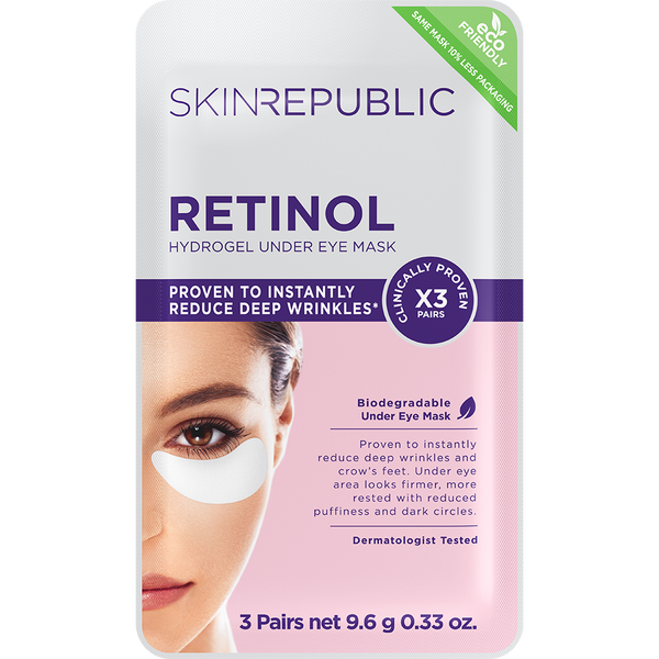 Skin Republic Retinol Hydrogel Under Eye Patches Serum Gel Vitamin B5 3 Pairs