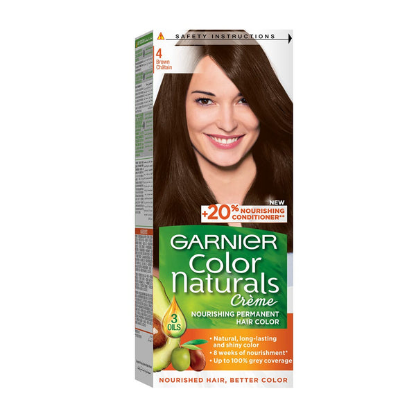 Garnier Color Naturals Creme Hair Color Permanent Nourishing Brown 4