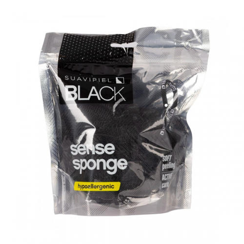 Suavebel BlackSense Bath Sponge Soft Black Loofah for Sensitive Skin