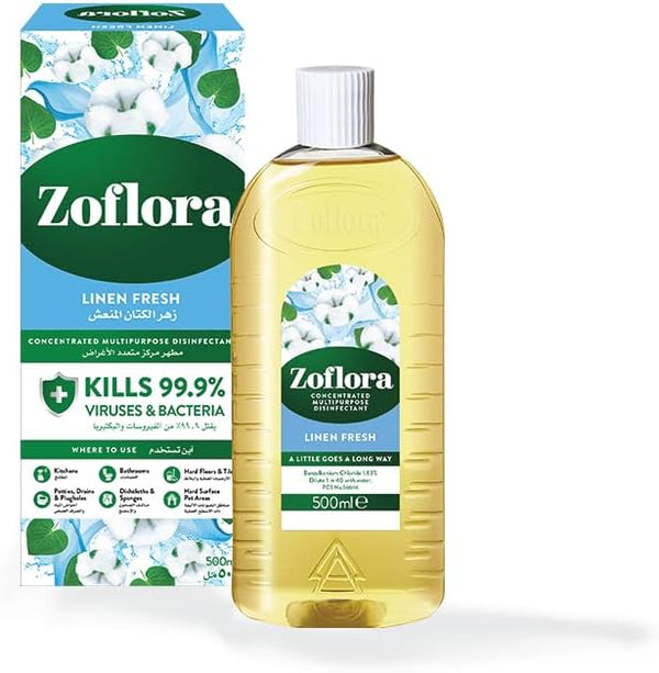 Zoflora Concentrated Disinfectant Liquid Linen Fresh Fragrance 500 ml