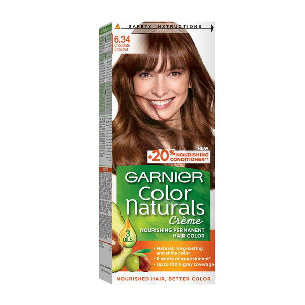 Garnier Color Naturals Creme Hair Color Chocolate Brown 6.34 Permanent Hair Dye