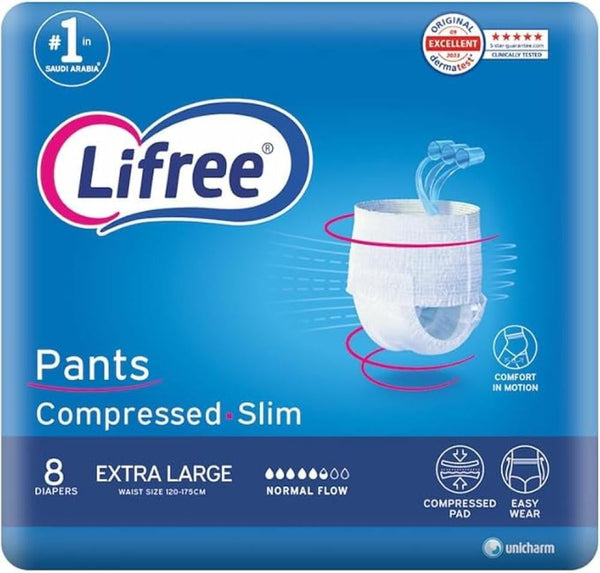 Lifree Adult Diaper Culotte Pull-Up Underwear X Large, 8 Pieces