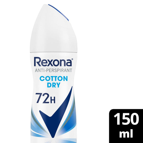 Rexona Cotton Dry Antiperspirant Deodorant Spray Fresh Cotton Scent 150 ml