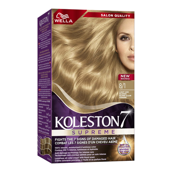 Koleston Hair Color Cream Kit Light Gray Blonde 8/1 with Color Reactivator