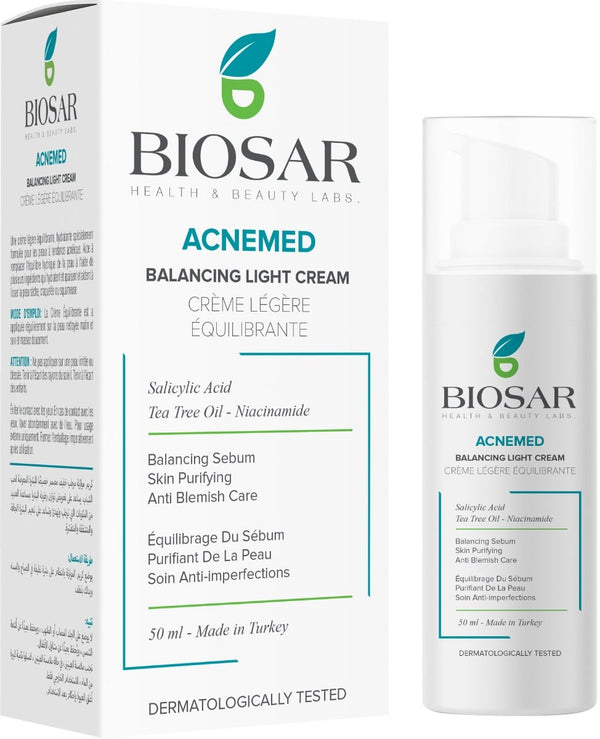Biosar Acnemed Balancing Light Cream Lightweight Oil-Balancing Moisturizer 50ml