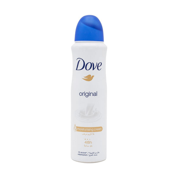 DOVE Original Antiperspirant Deodorant Spray 150 ml with 14 Moisturising Cream