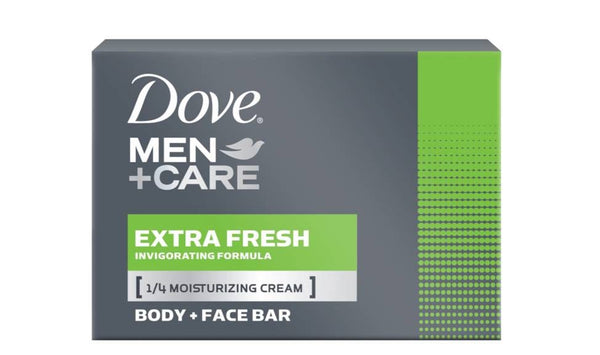 Dove Men Care Extra Fresh Soap Bar for Body and Face, 3 x 100 g