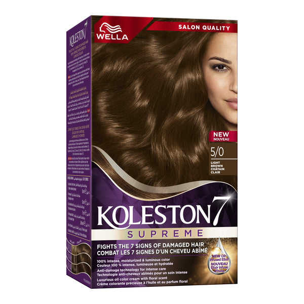 Koleston Hair Color Cream Kit Light Brown 5/0 with Color Reactivator