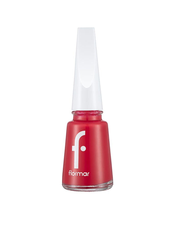 Flormar Nail Polish Red Coral 377 Full Coverage Long-Lasting Color