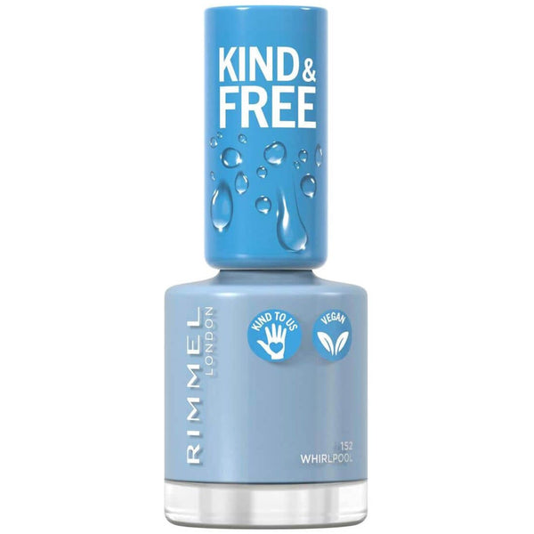 Rimmel Kind & Free Nail Polish Liquid Gloss Finish Blue 152 Tidal Wave