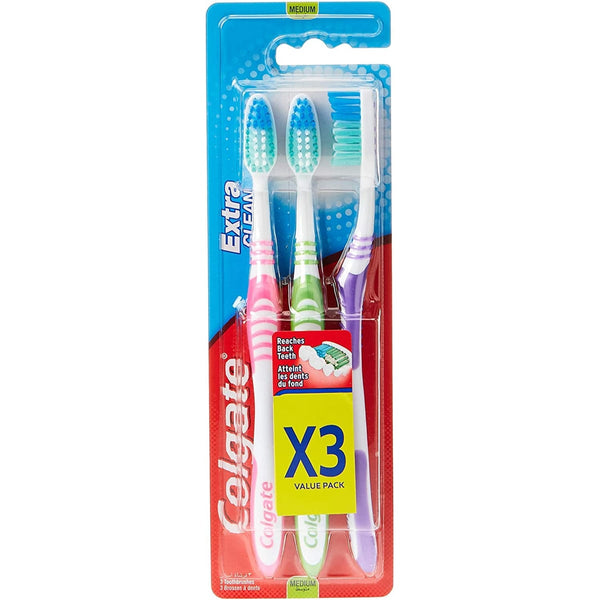 Colgate Extra Clean Medium Toothbrush 4+1 Pack with Tongue Cleaner