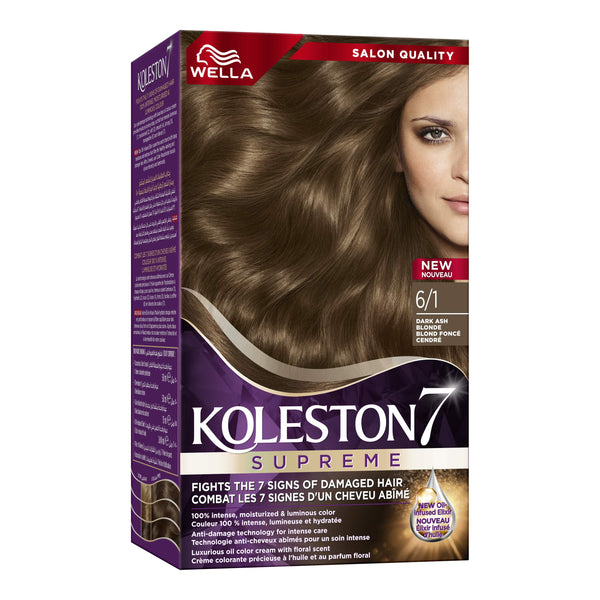 Wella Koleston Supreme Hair Color Cream Kit Dark Ash Blonde 6/1