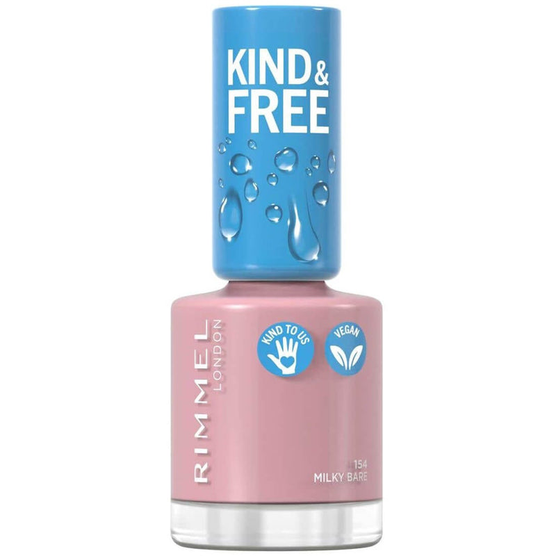 Rimmel Kind & Free Nail Polish Liquid Gloss Finish 154 Milky Bare 8ml