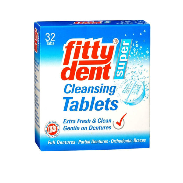 Fitty Dent Ultra Cleansing Denture Tablets, Freshening Formula, 32 Tablets