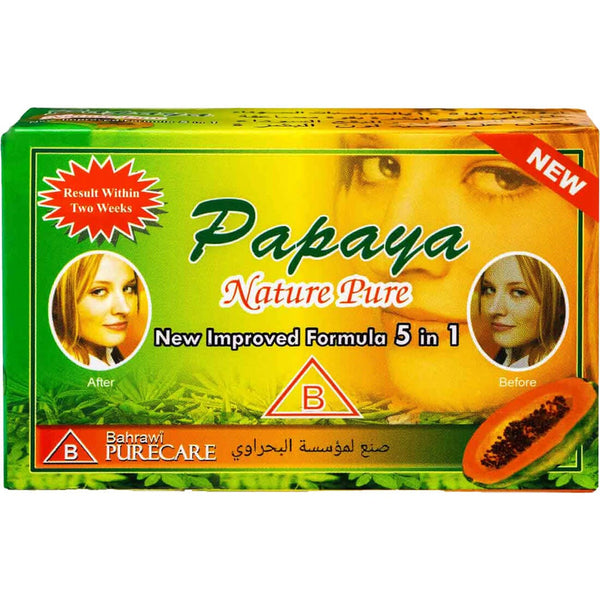 Papaya Pure Nature Soap Bar Papaya Extract 5-Pack, 135 g Each