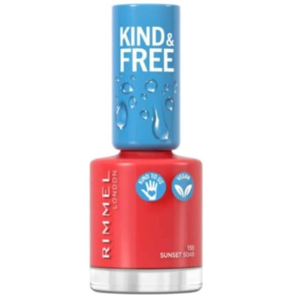 Rimmel Kind & Free Nail Polish Liquid Gloss Finish 155 Sunset Soar Orange