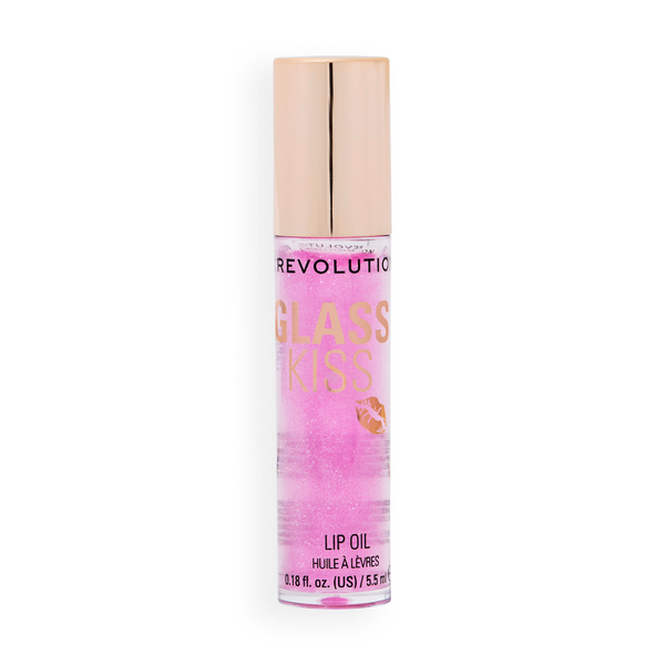 Revolution Glass Kiss Roller Ball Lip Oil Shimmer Enchanted Purple