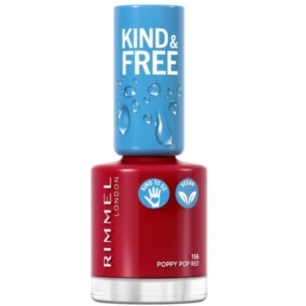 Rimmel Kind & Free Nail Polish Liquid Gloss Finish 156 Poppy Pop Red