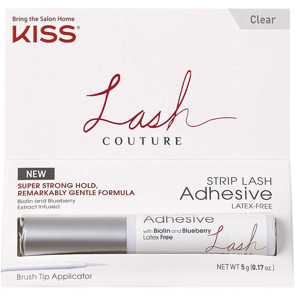 KISS Lash Couture Strip Lash Adhesive Clear Latex-Free Biotin Blueberry Extract