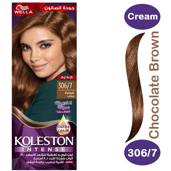 Koleston Chocolate Brown Hair Color Cream Kit 306/7 with Developer