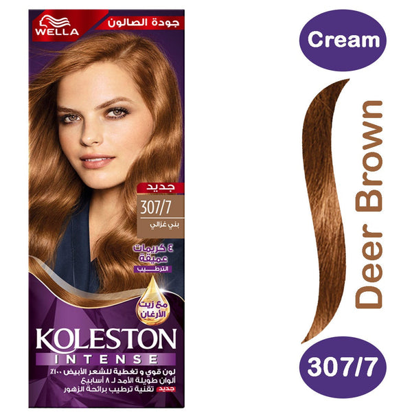 Koleston Hair Color Cream Deer Brown 307/7 with Developer and Oil Replacement Treatment