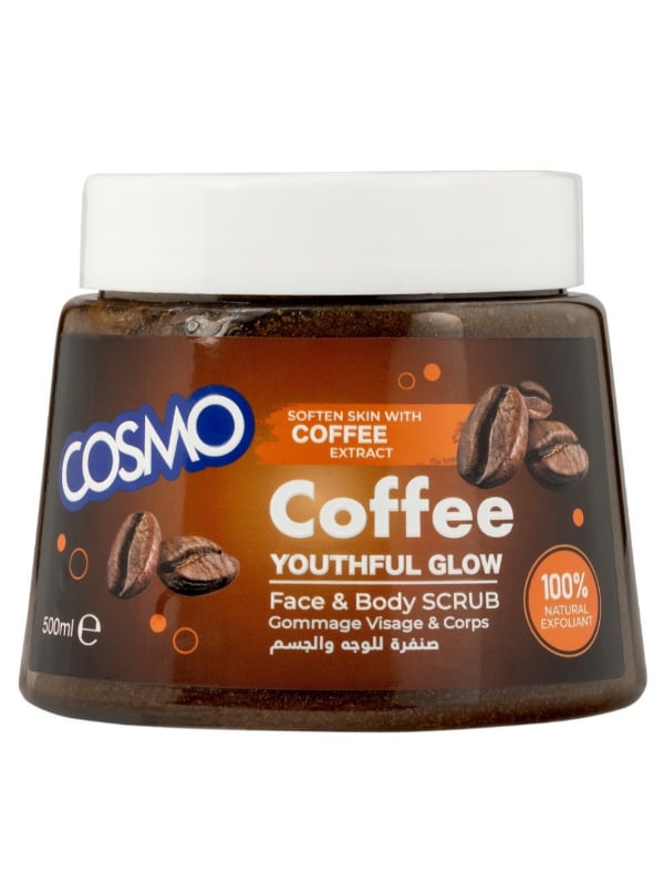 Cosmo Arabic Coffee Face and Body Scrub with Natural Coffee Granules, 500ml