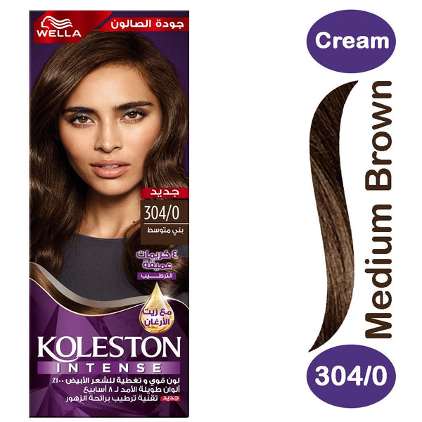 Wella Koleston Hair Color Creme Kit Medium Brown 304/0 with Developer