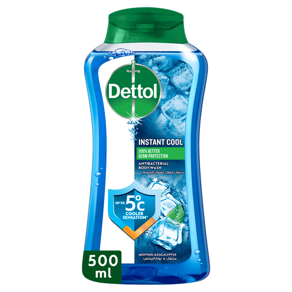 Dettol Cool Shower Gel Body Wash Menthol Eucalyptus Scent 500ml