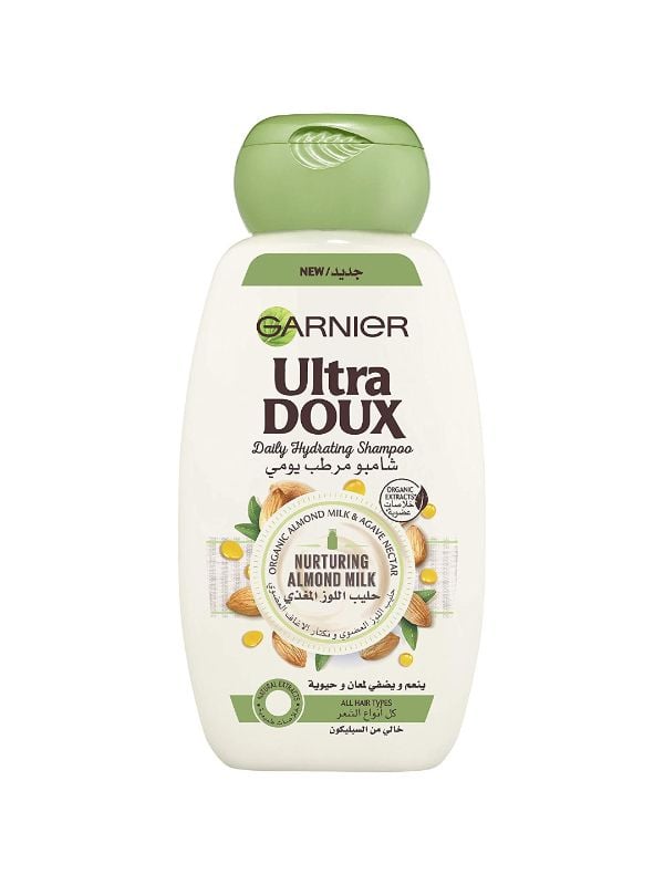 Garnier Ultra Doux Almond Milk Nourishing Shampoo Silicone-Free Daily Hydration 400ml