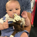 Baby Works Bibipals Cheeky Monkey Plush Pacifier Holder Toy, Miki Brown