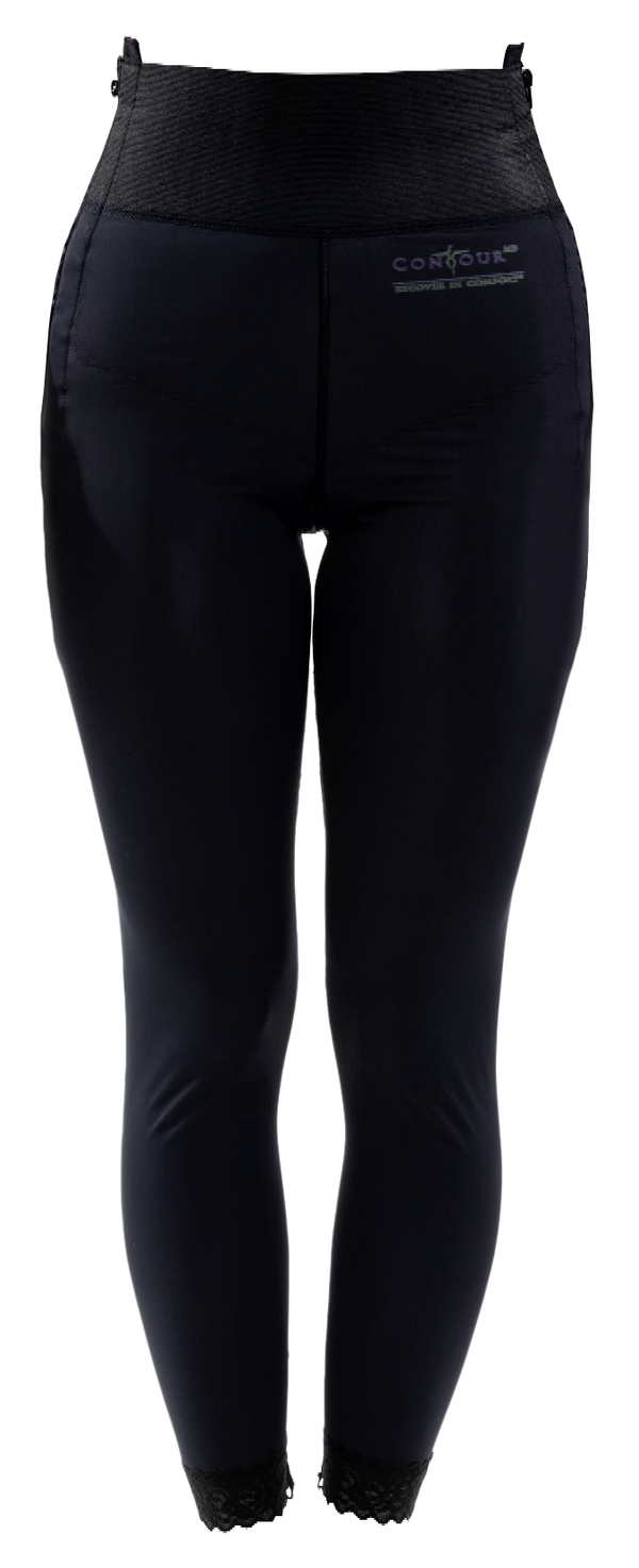 ContourMD Ankle-to-Waist Girdle XL, 4-Inch Waistband, Open Crotch, Hook-and-Eye Side Zippers