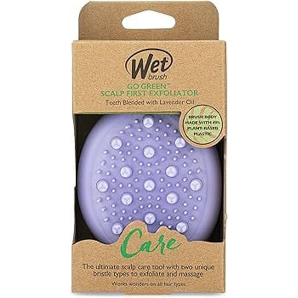 Wet Brush Go Green Scalp Massager Exfoliator Lavender Plant-Based Plastic