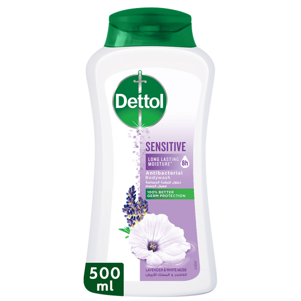 Dettol Sensitive Shower Gel Body Wash Lavender White Musk 500ml