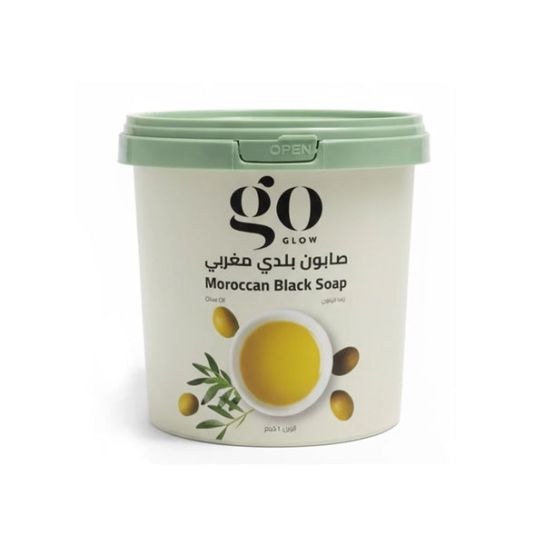 Go Glow Moroccan Beldi Black Soap with Olive Oil for Bathing, 1 kg